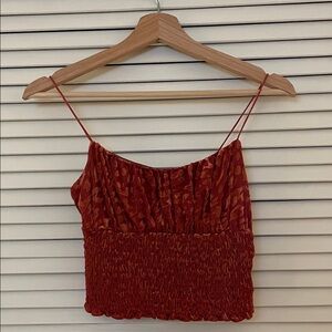 Urban Outfitters Soft Velvet Smocked Camisole Top
